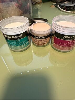 Mia Secret Acrylic Powder Trio - Clear, Nude Blush, Pink